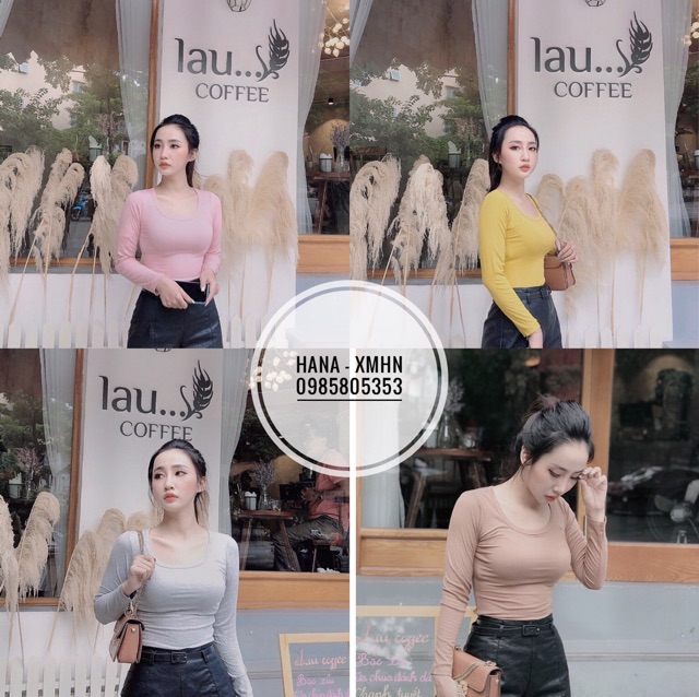 Áo Thun Body Dài Tay Korea Nữ, Áo Tăm Nữ Cổ Tròn Chất Cotton | BigBuy360 - bigbuy360.vn