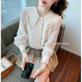 Áo sơ mi phối voan