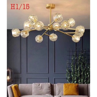 Đèn chùm pha lê ZONE trang trí nội thất hiện đại H1/15 -bóng 3 màu ánh sáng