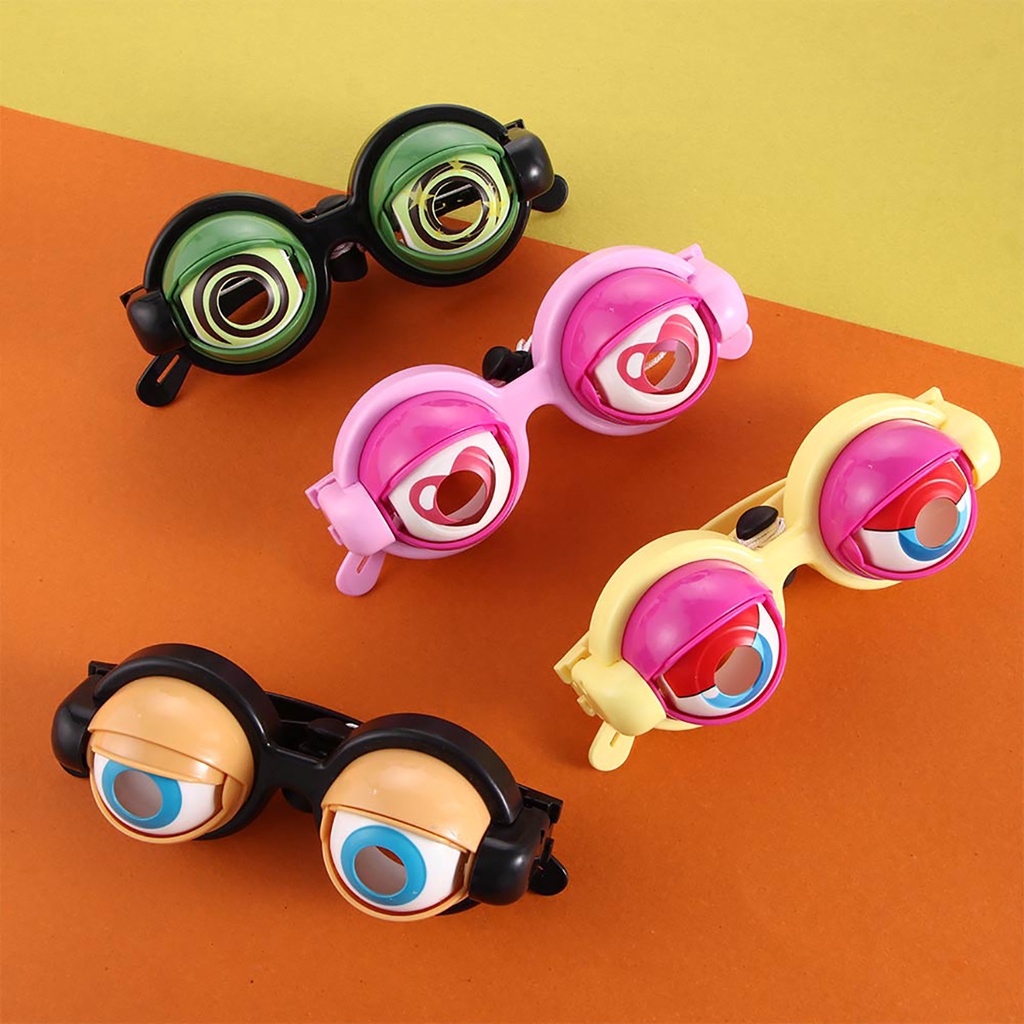 Kính mắt cute dây kéo chớp mắt ANDY KIDS gọng kính giật dây đánh yêu hình trái tim đủ màu hóa trang halloween