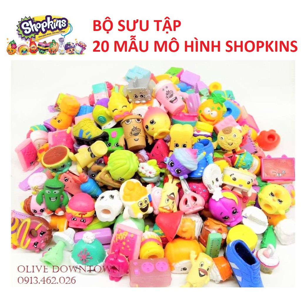 Combo 20 mô hình bánh kẹo SHOPKINS Mùa 12 / Season 12 Real Littles mẫu ngẫu nhiên - Đồ chơi VNXK