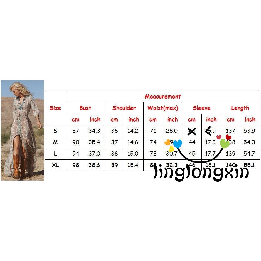 Đầm maxi chiffon cổ V xẻ tà phong cách boho gợi cảm | BigBuy360 - bigbuy360.vn