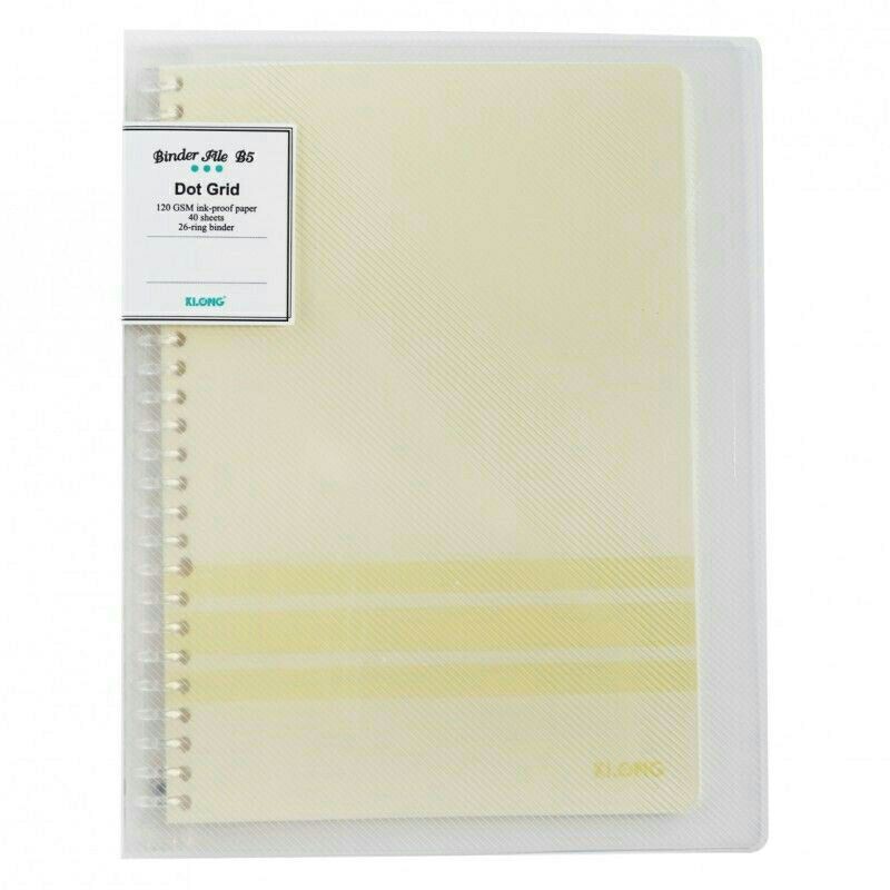 [Mã LIFEBOOK1 giảm 30K đơn 150K] Sổ Dot Grid file nhựa kẹp còng B5 - 40 tờ ; MS: 545