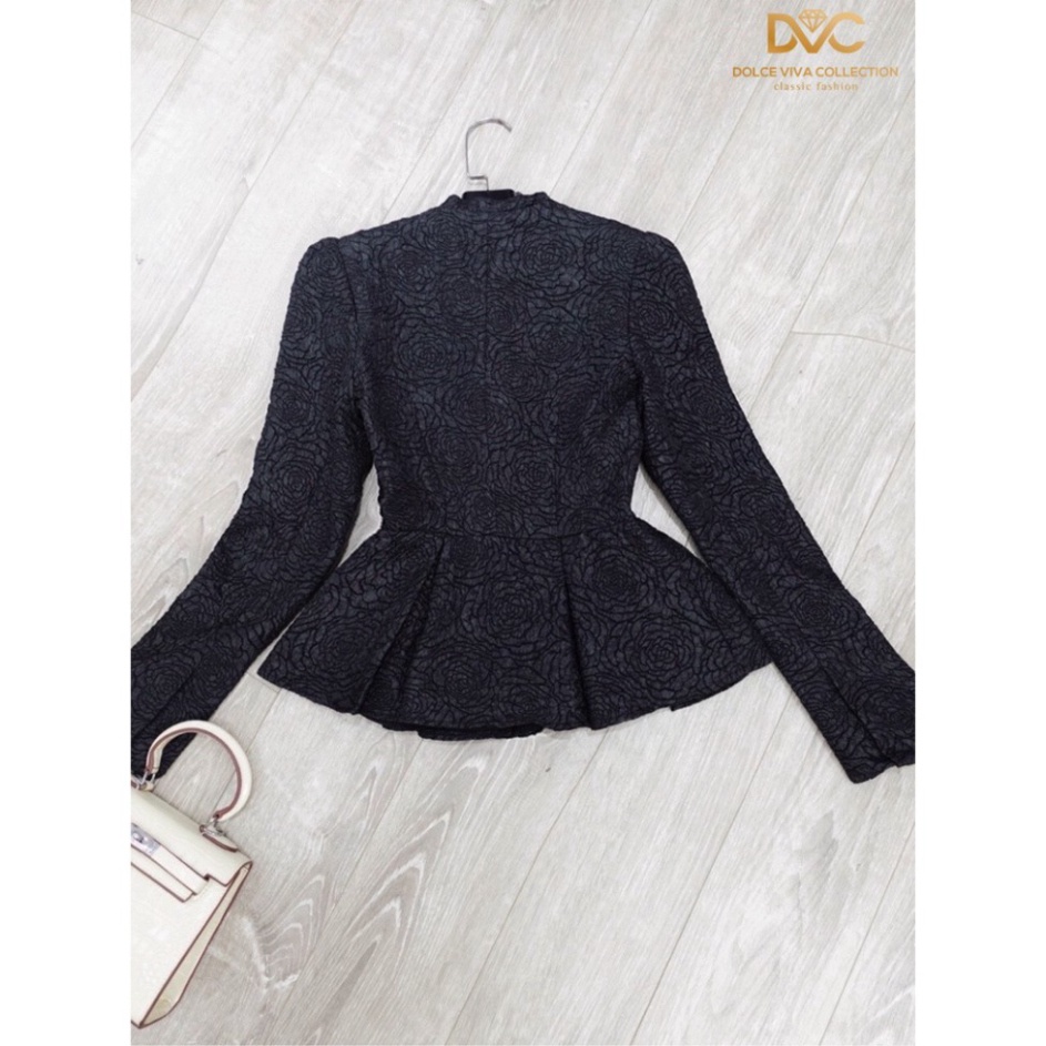 Áo gấm đen khuy ngực A2140  - DOLCE VIVA COLLECTION