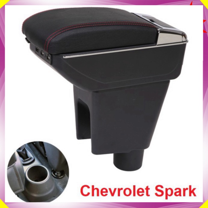 Hộp tỳ tay ô tô Chevrolet Spark cao cấp tích hợp 7 cổng USB DUSB-SPNK-D (HÀNG LOẠI 1)