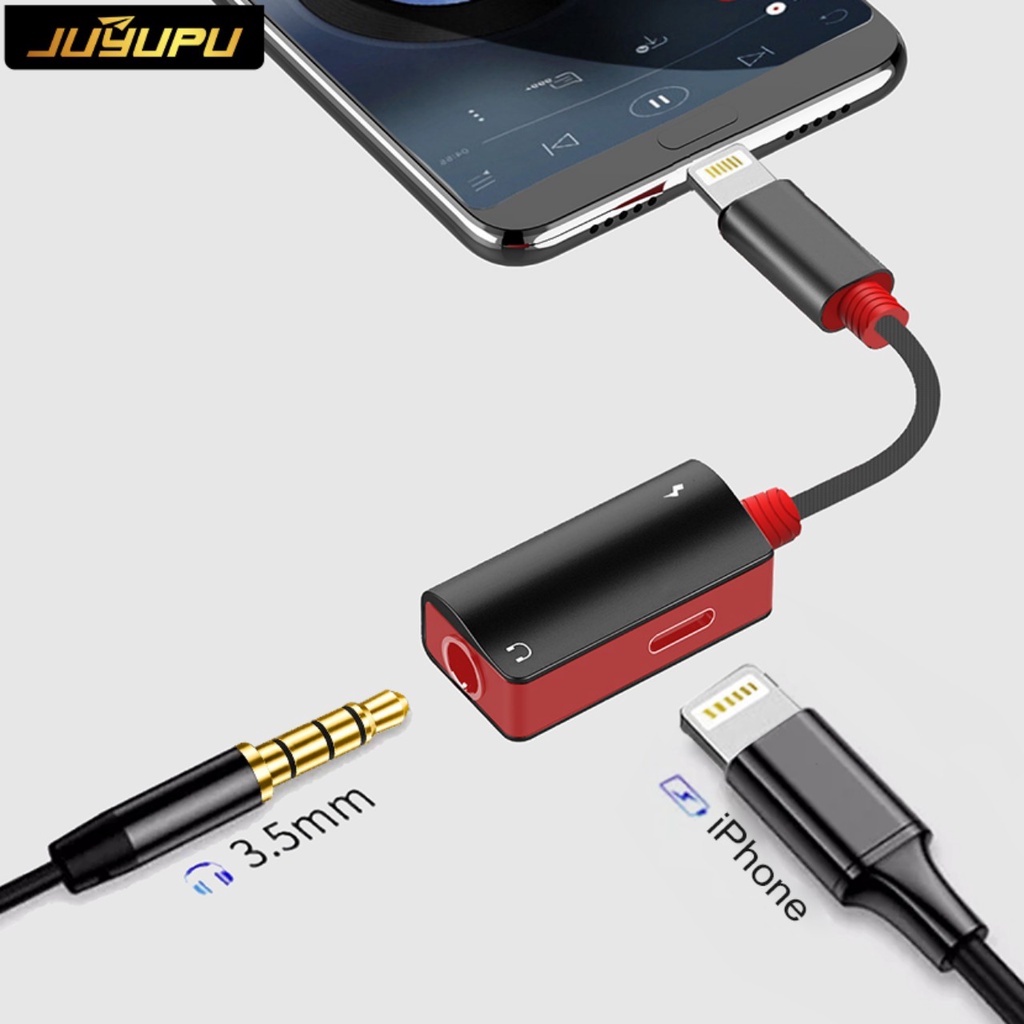 Jack chuyển đổi 2 trong 1 từ tai nghe chân IPType C sang 3.5mm chia cổng vừa sạc vừa nghe nhạc