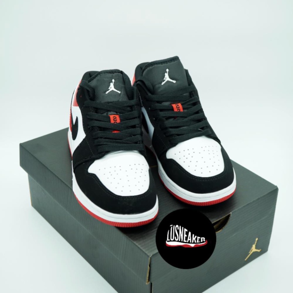 Giày Jdan Đỏ Đen ,Sneaker nam nữ đủ size/ Giầy jodan 1 cổ thấp đỏ đen F12 | BigBuy360 - bigbuy360.vn