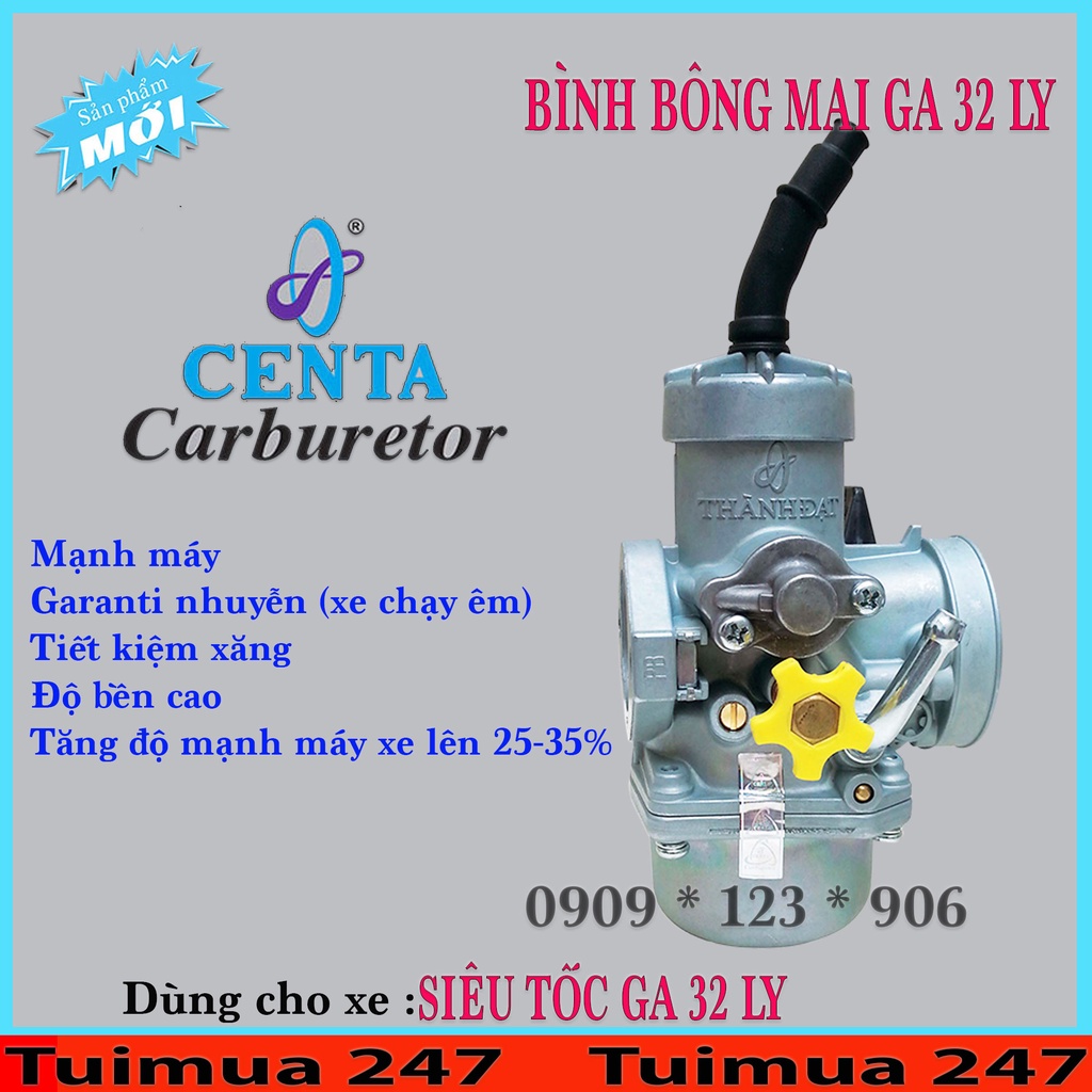 Bình Xăng Con (Bộ Chế Hòa Khí ) Centa 125 Ga 20 ly, Centa 150 Ga 24 ly, Centa 150 Ga 26 ly, Centa 175 Ga, SIÊU TỐC