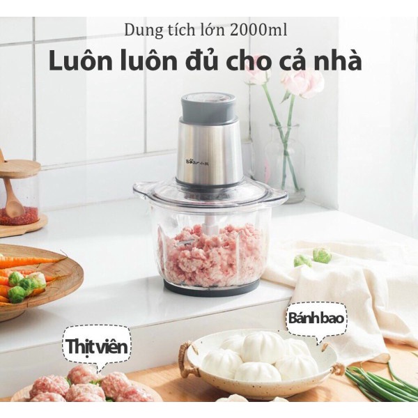 Máy xay thực phẩm đa năng Bear QSJ-B03Y7 dung tích 2L - Hàng chính hãng