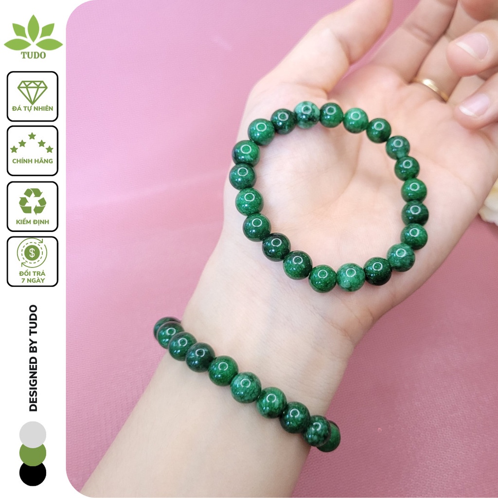 Vòng tay đá hạt tròn trơn CTST TUDO 8li