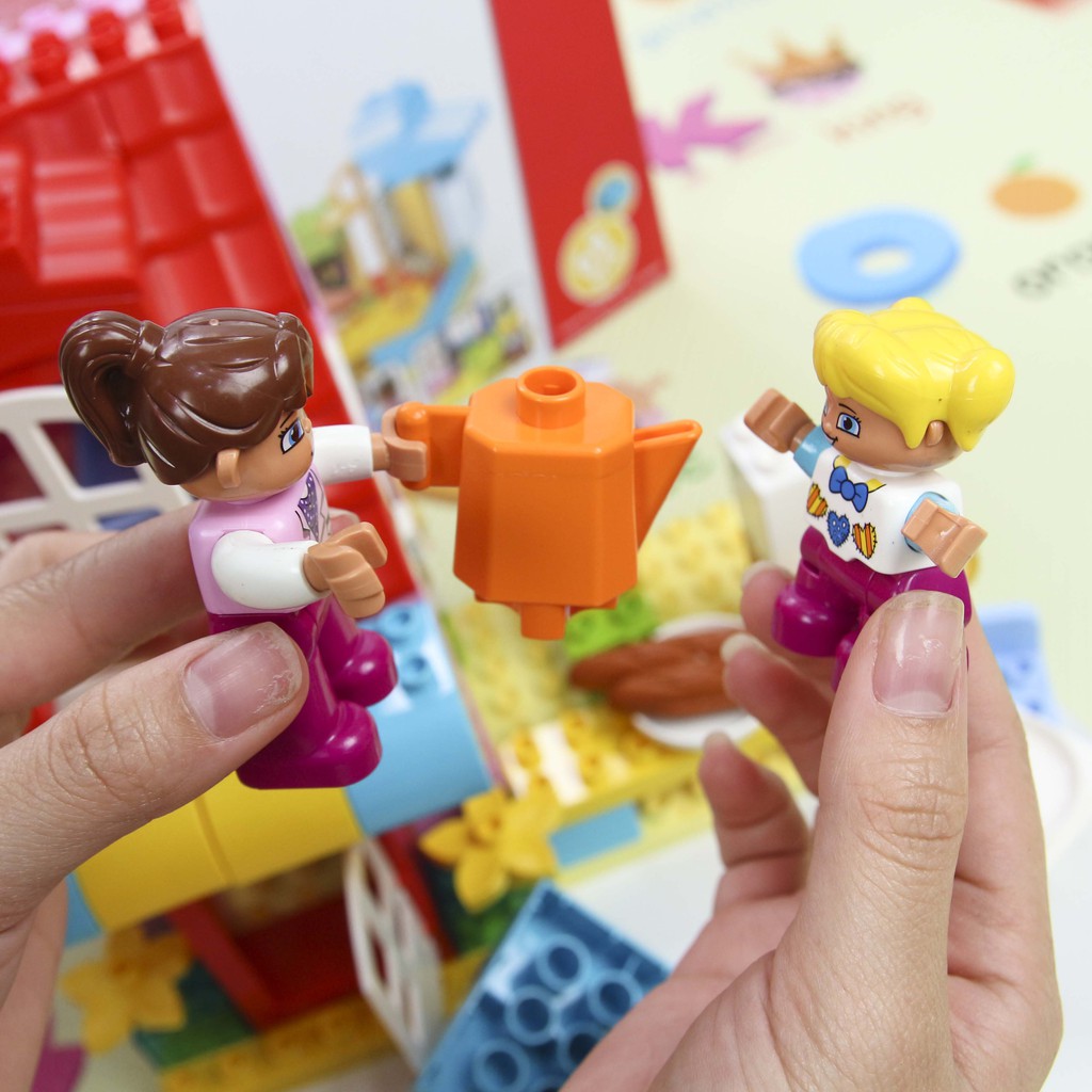 Bộ đồ chơi lắp ghép smoneo duplo Cửa hàng thức ăn nhanh vui vẻ 68 chi tiết Toyshouse - 55001 , chính hãng