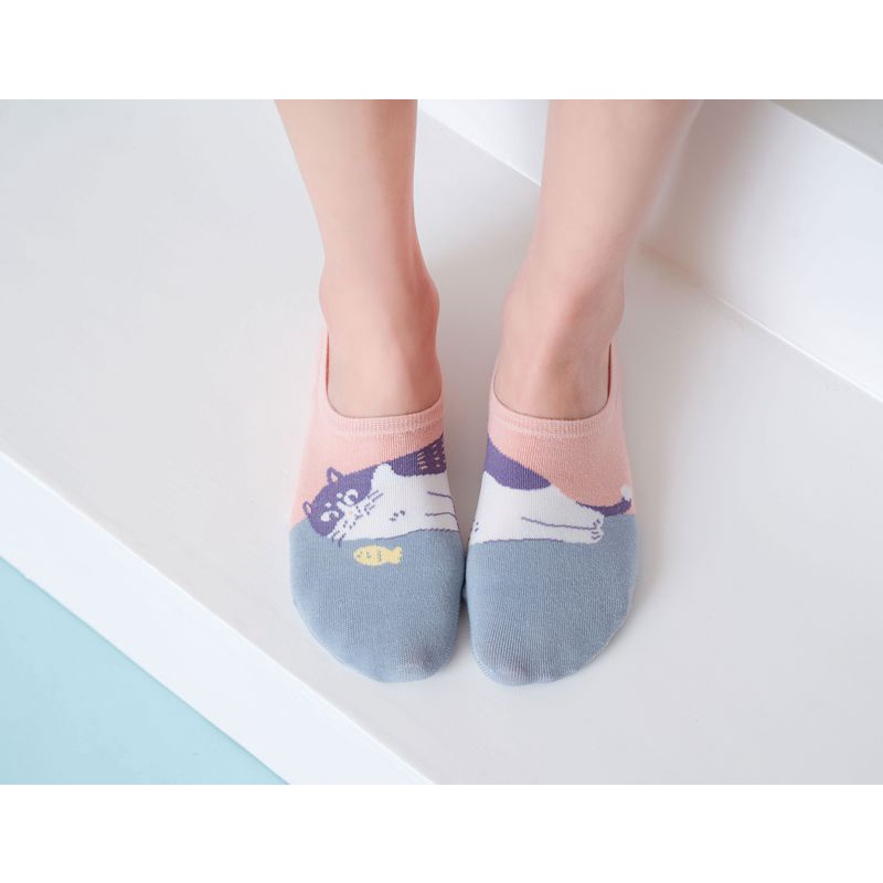 [VỚ LƯỜI] Tất họa tiết tranh mèo, mang couple xinh luôn