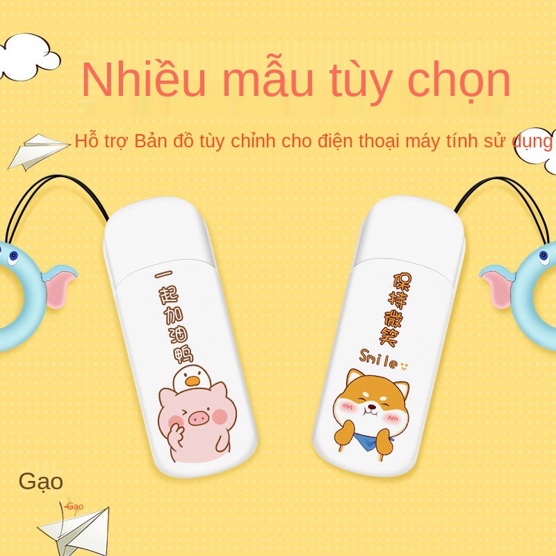 U Disk 64g Dung lượng lớn Tốc độ cao Sinh viên dễ thương Phim hoạt hình Cô gái sáng tạo Máy tính phổ thông được cá nhân