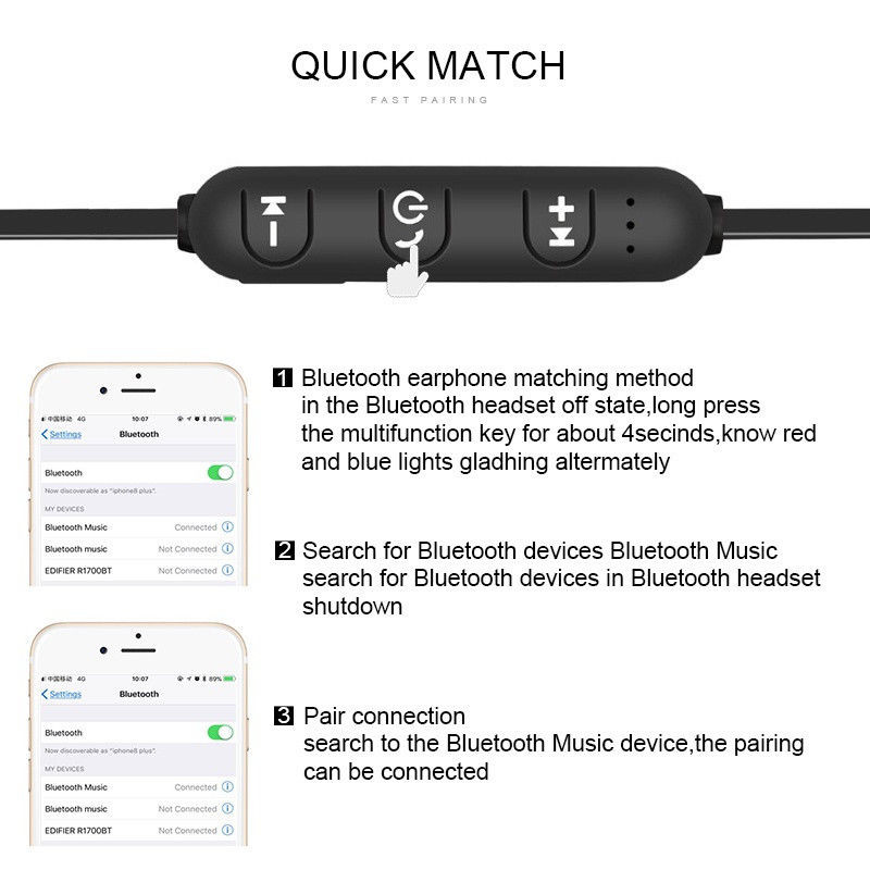 Tai nghe bluetooth XT11 có dây đeo cổ kèm micro tiện dụng cho ip Samsung Xiaomi Oppo 12 Pro Realme