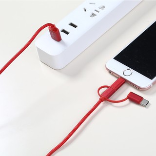 DÂY SẠC NHANH 3 ĐẦU IPHONE, ANDROID, TYPE C