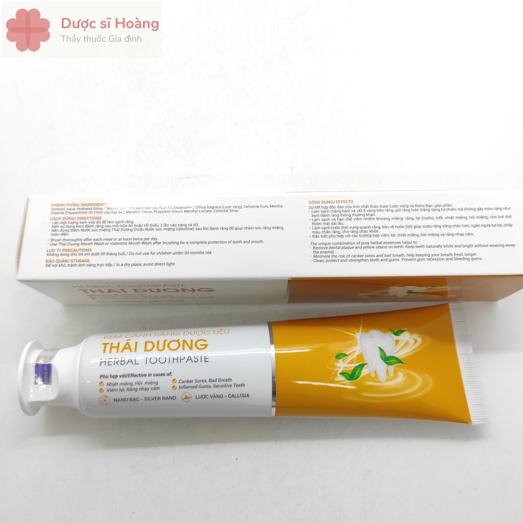 Kem Đánh Răng Dược Liệu Thái Dương - Nhiệt Miệng, Hôi Miệng, Viêm Lợi, Răng Nhạy Cảm