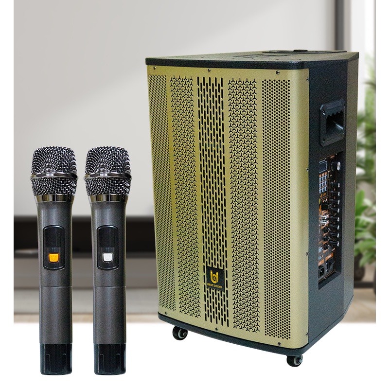 Loa Bluetooth Karaoke B Y SOUND BD-9015, Chất liệu gỗ cao cấp, Tặng micro không dây, hàng chính hãng, bảo hành 12 tháng