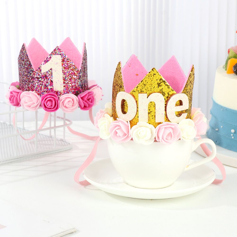 KUNHEV Băng đô cài tóc hình vương miện hoàng tử/công chúa/quà tặng sinh nhật cho bé trai/bé gái 1/2/3