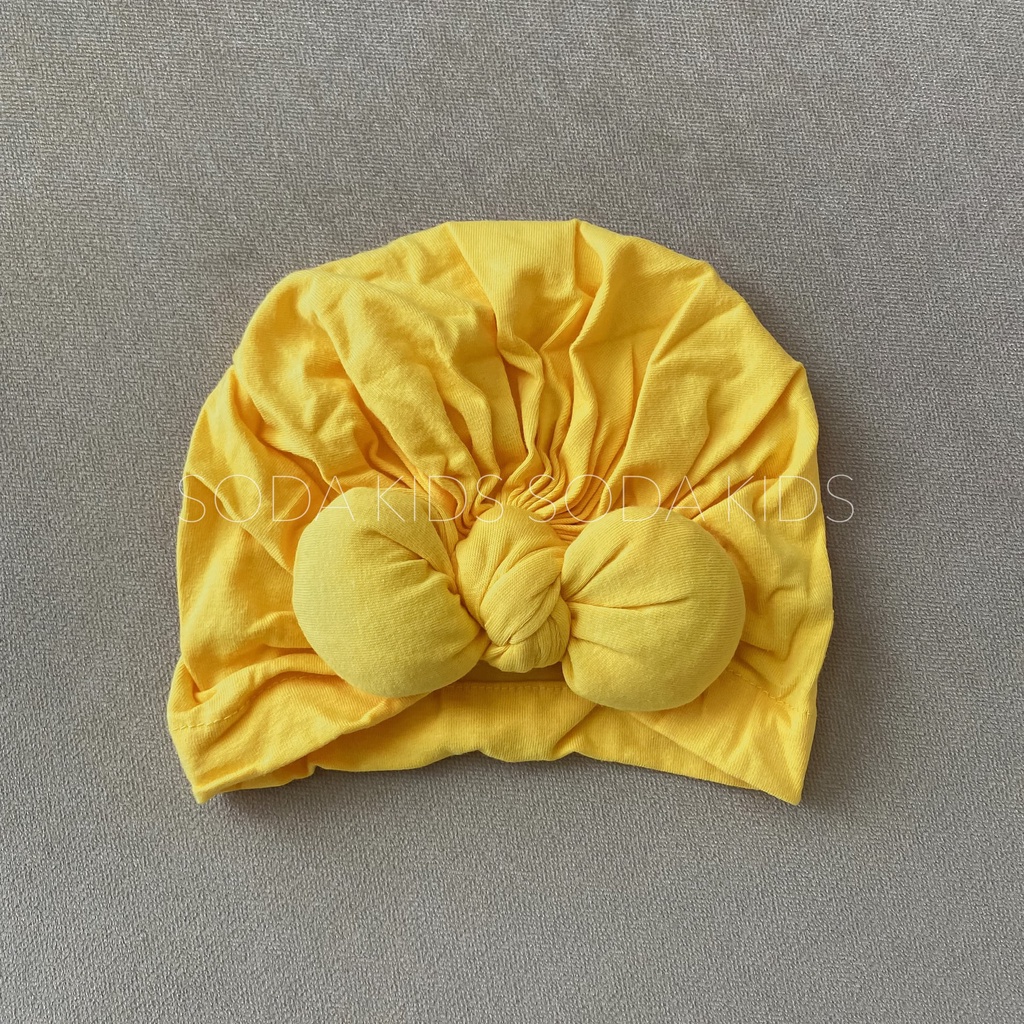 Mũ turban nơ béo tròn 4 màu (Ảnh thật)