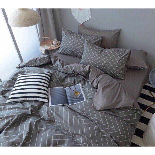 Bộ ga gối cotton Living [ib mẫu cho shop]