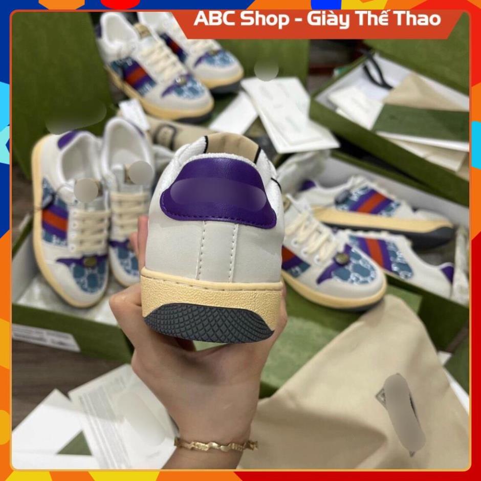 [FreeShip - Hàng Cao Cấp] Giày Sneaker Gucc.i Sơn Tùng Tím Đỏ Xanh Trắng Sữa , Giày Thể Thao Gucc.i hót
