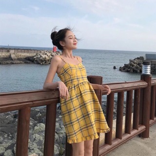Đầm 2s caro cúp