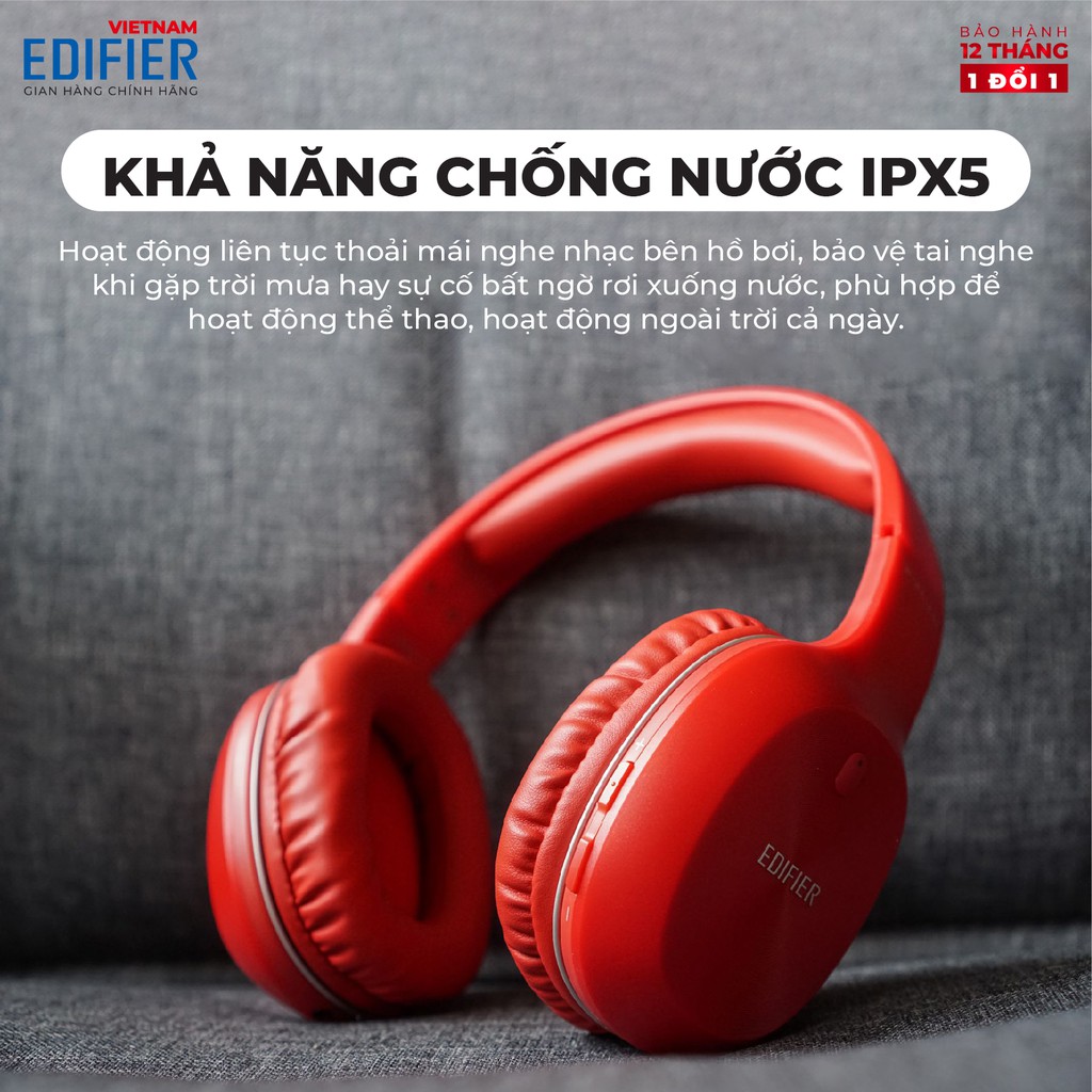 Tai nghe Bluetooth 5.1 thể thao EDIFIER W800BT Plus Chống ồn - Hàng phân phối chính hãng - Bảo hành 12 tháng