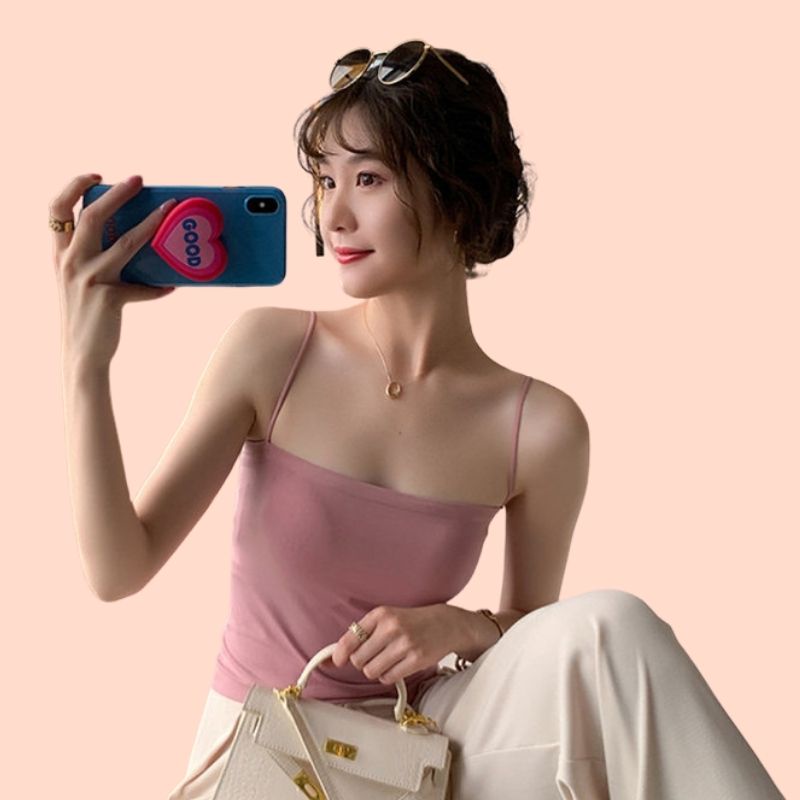 Áo 2 Dây Nữ Su Mền Mịn, Áo Bra 2 Dây Cotton Dán Dài [Có Mút Ngực Có Thể Tháo Rời] - 9998 Dài