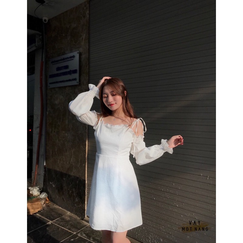 Váy Trễ vai thắt ngực tiểu thư | BigBuy360 - bigbuy360.vn