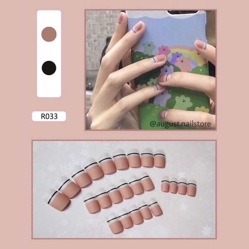 Mã R001 - R050 Set 24 móng tay giả kèm keo dán