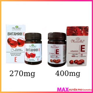 Viên uống vitamin e đỏ mirrolla 270mg & 400mg của nga mới