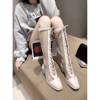 Boots lưới da lộn 6.5cm và da lì 4cm