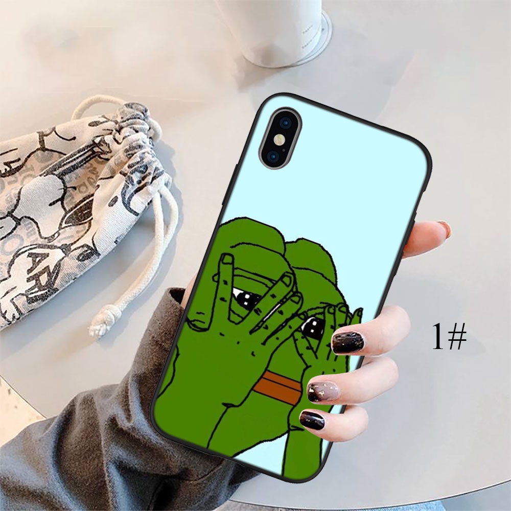 Ốp điện thoại silicon mềm in hình ếch pepe thích hợp cho iPhone 5 5S 6 6S 7 8 11 Pro Max Plus SE XR DX94