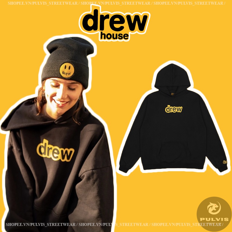 ⚡️[Hight Quality] - Áo hoodie Drew House Secret Logo Black cao cấp full tag túi, áo hoodie justin bieber