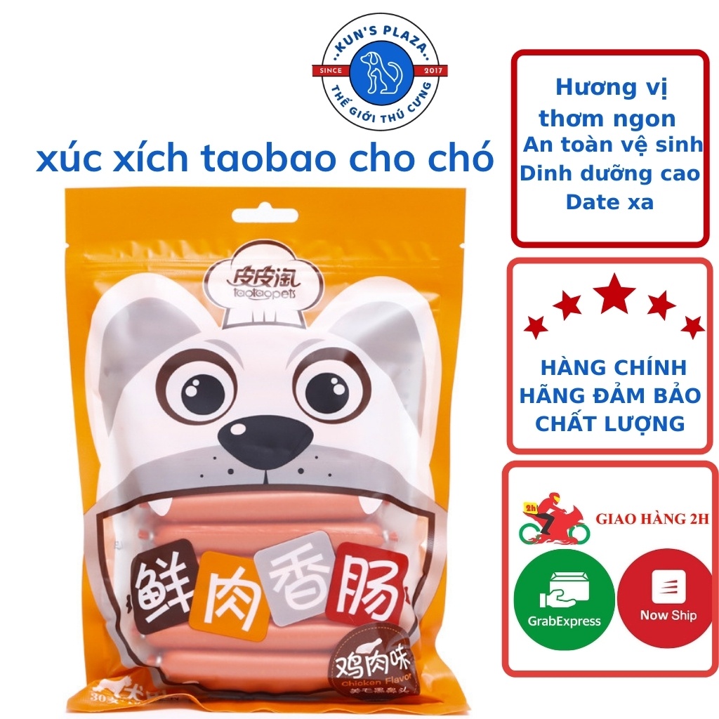 Xúc xích chó mèo Taobao có thể ăn liền đồ ăn vặt chó mỗi cây 15gr Túi 30 chiếc-KUNS PLAZA