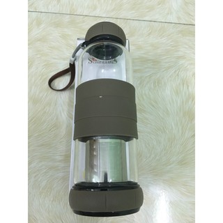 Bình pha trà thủy tinh 420ml có tay cầm silocon