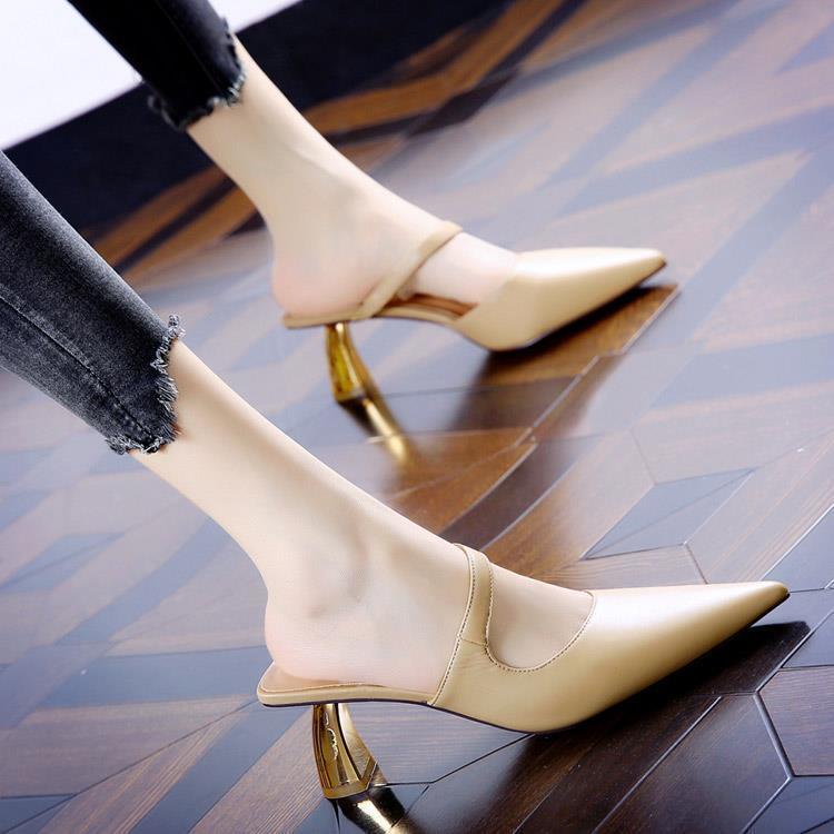 Dép Cao Gót Mũi Nhọn Đế Dày Vừa Phong Cách Mới Cho Nữ