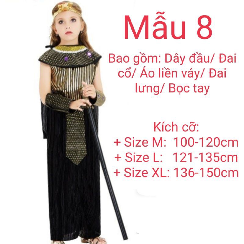 (Có Sẵn) Trang Phục Nữ Hoàng Ai Cập Cổ Đại Trang Phục Pharaon Cho Trẻ Em Trang Phục Hóa Trang Halloween Cosplay