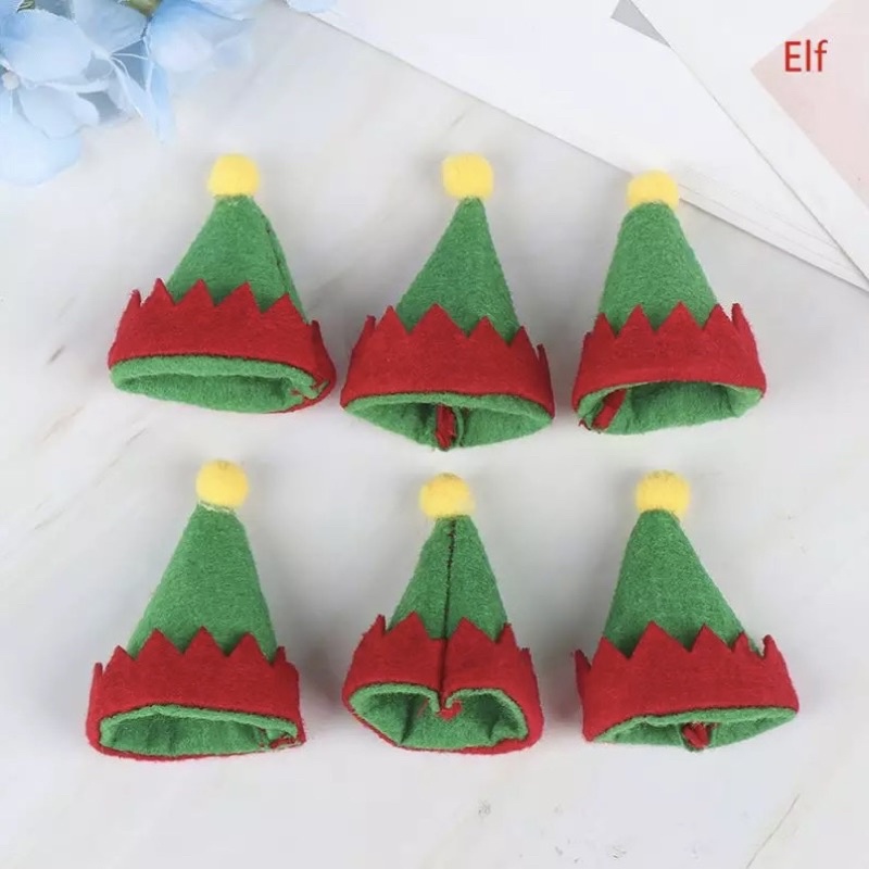 Mũ ELF Mini Giáng Sinh Trang Trí Kẹo Mút Mũ Ông Già Noel Trang Trí Tiệt Azzin Store