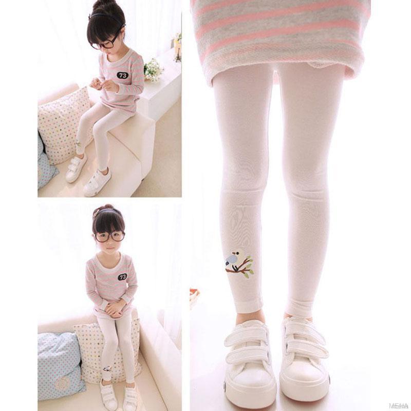 Quần legging họa tiết thêu hình chim đáng yêu dành cho bé gái