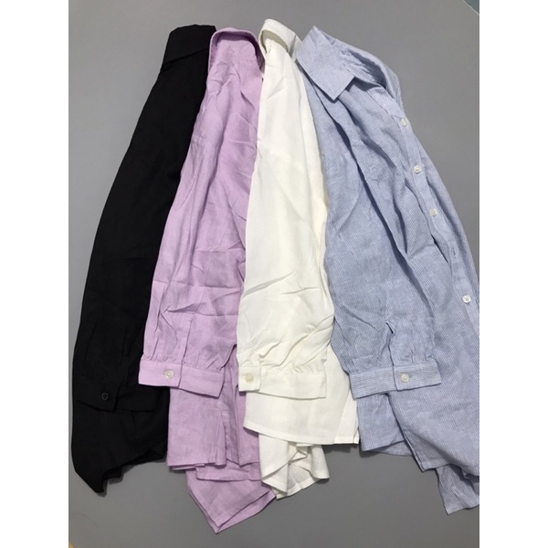 ✨ ĐEN SIZE 66 | Áo sơmi linen xuất Hàn