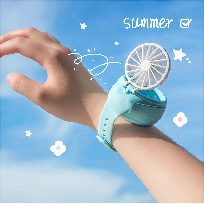 Quạt mini kiêm đồng hồ tích điện Watch Fan cứu nóng ngày hè 2021