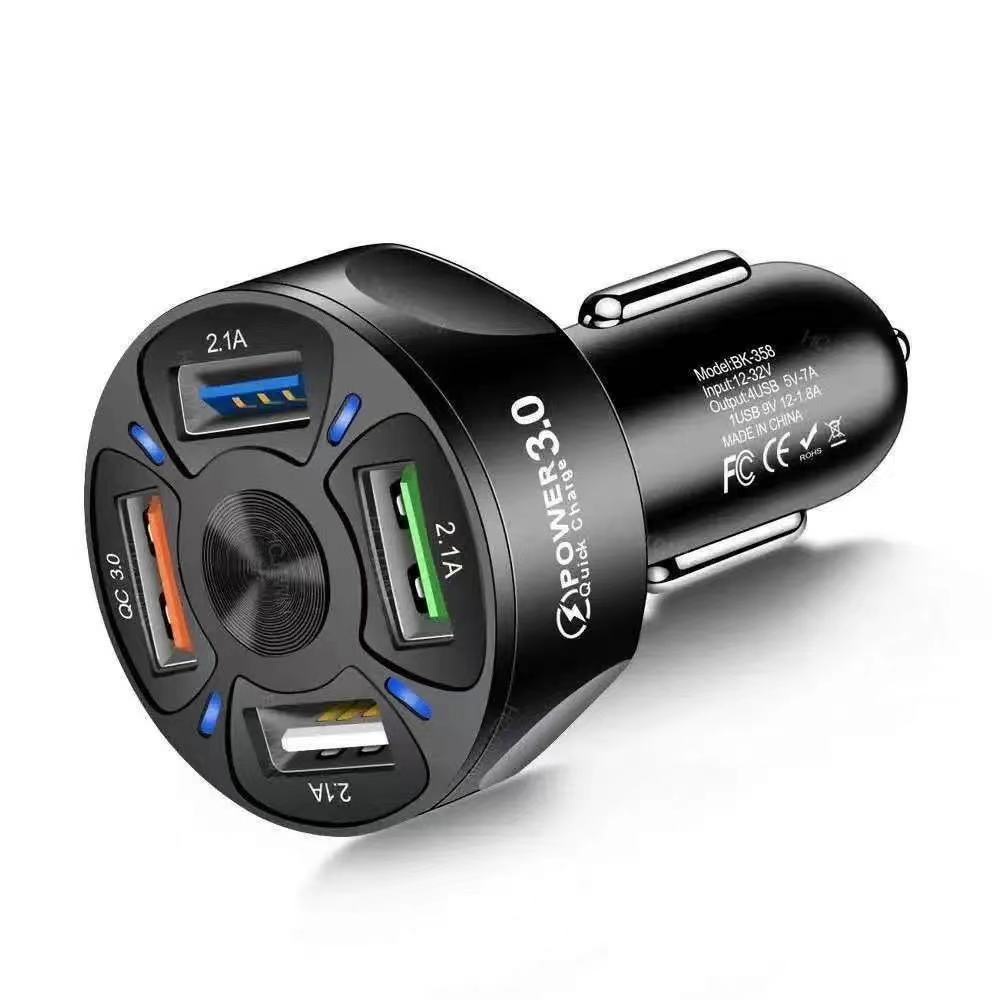 Tẩu Sạc 4 Cổng Usb 12-24v 7A Thông Dụng Cho Xe Hơi