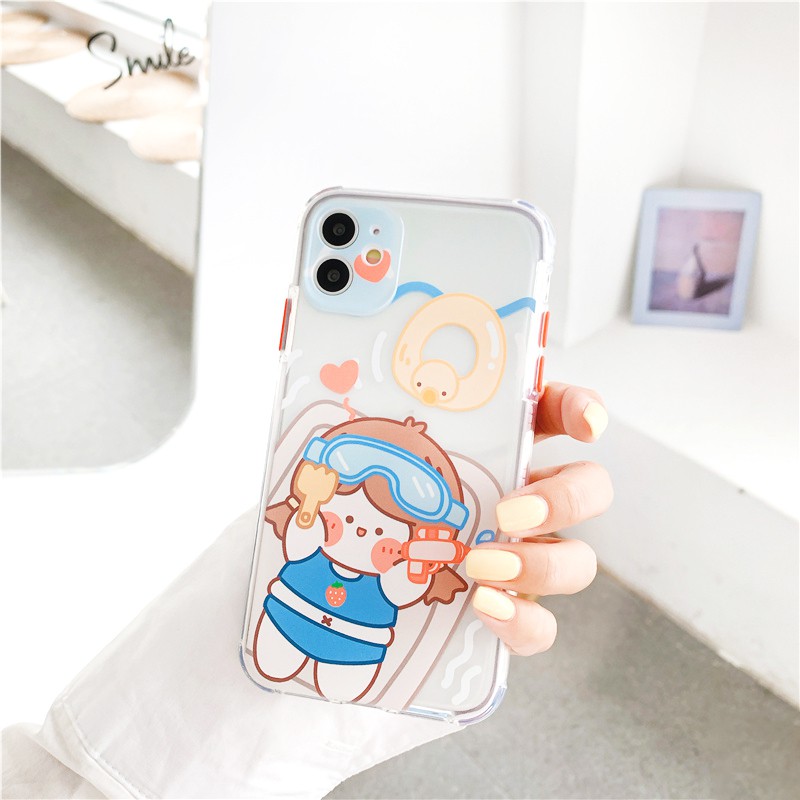Ốp lưng iphone Roro Cute viền màu chống trượt 5/5s/6/6plus/6s/6splus/7/7plus/8/8plus/x/xr/xs/11/12/pro/max/plus/promax | BigBuy360 - bigbuy360.vn