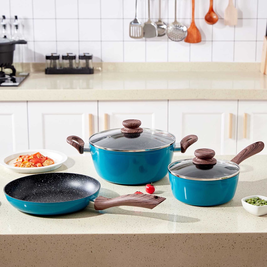 Nồi đáy từ vân đá chống dính cao cấp - size 20-24cm - Tiện lợi, đa chức năng, phù hợp với mọi loại bếp