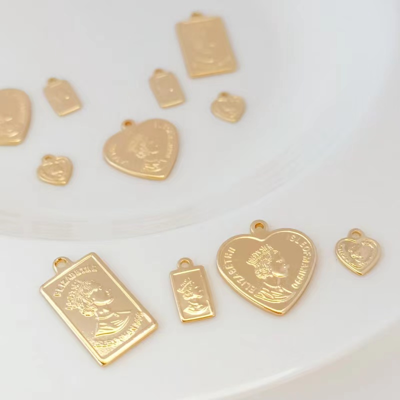 Vỏ Đồng 14K Hình Vuông Màu Vàng Kim Làm Mặt Dây Chuyền/Vòng Tay/Dây Chuyền