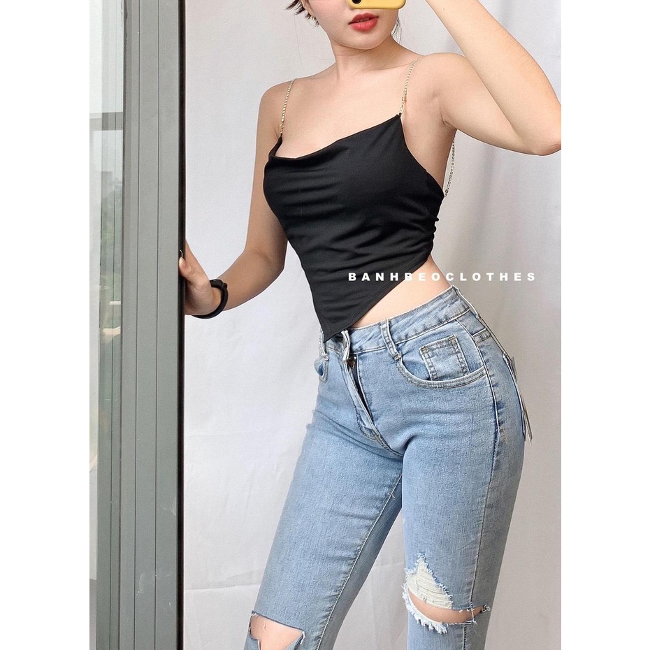 Áo Yếm Croptop Hở Lưng Dây Xích Sexy A5335 | BigBuy360 - bigbuy360.vn