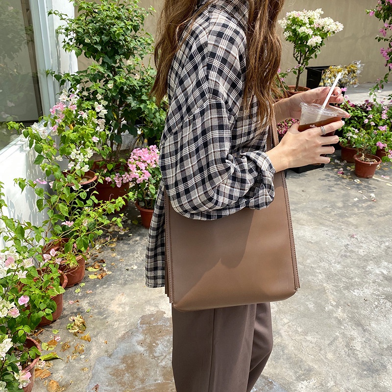 Túi xách nữ tote da trơn đeo vai công sở đi làm đi học đựng vừa A4, laptop – L17