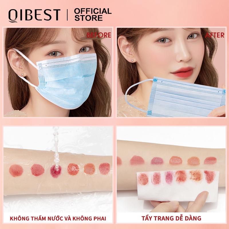 Son kem lì QIBEST mềm mượt trọng lượng nhẹ trang điểm lâu trôi 6 màu tùy chọn 3g | BigBuy360 - bigbuy360.vn
