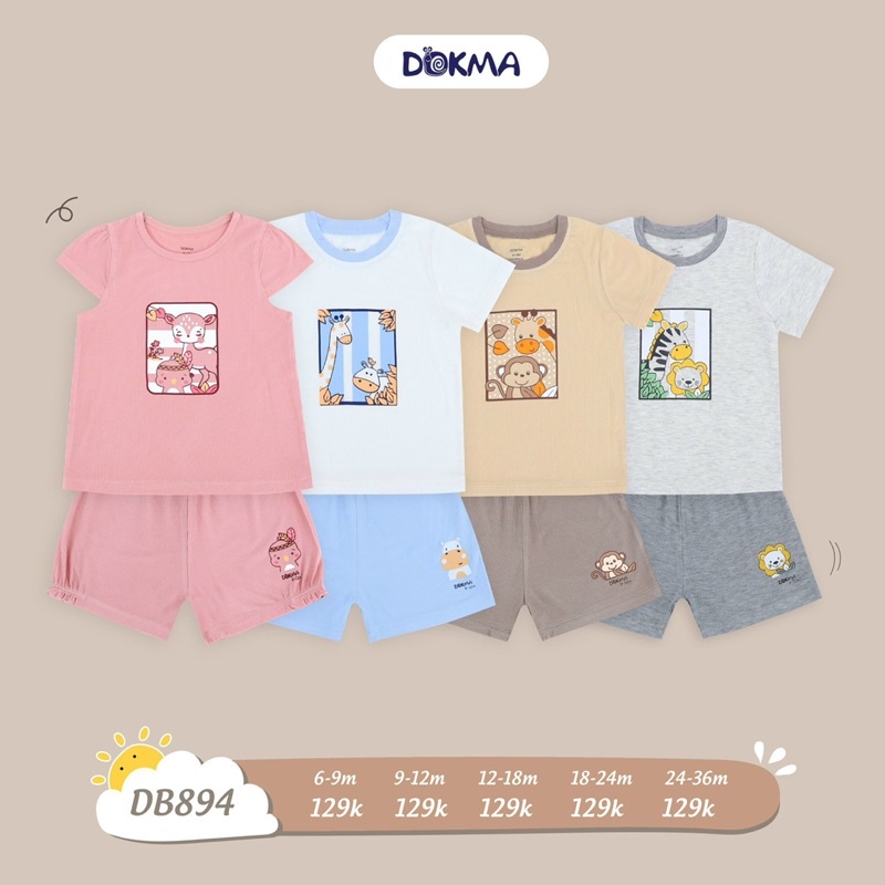 Bộ cộc tay cổ tròn Dokma DB894 - DB1020 (6-36m)